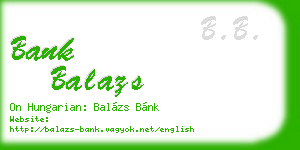 bank balazs business card